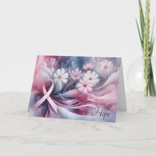 Pink Ribbon Breast Cancer Support Card (Front)