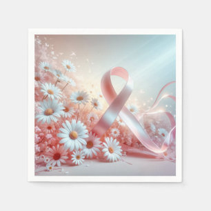 Pink Ribbon Breast Cancer Support Napkins