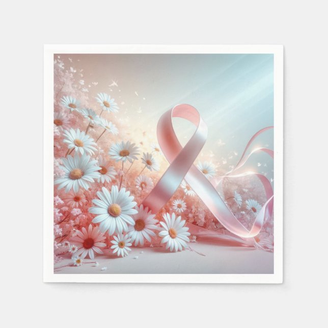 Pink Ribbon Breast Cancer Support Napkins (Front)
