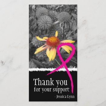 Pink Ribbon Breast Cancer Support Photo Card by RossiCards at Zazzle