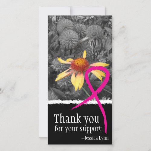 Pink Ribbon Breast Cancer Support Photo Card