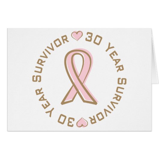 Pink Ribbon Breast Cancer Survivor 30 Years (Front Horizontal)