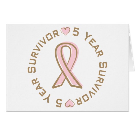 Pink Ribbon Breast Cancer Survivor 5 Years (Front Horizontal)