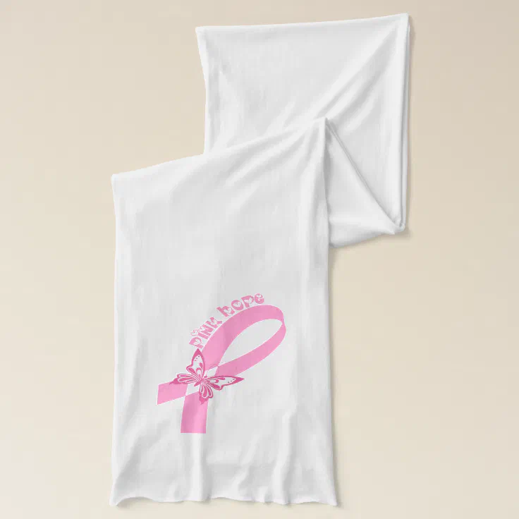 Pink Ribbon Breast cancer survivor butterfly Scarf | Zazzle