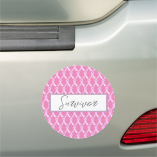 Pink Ribbon Breast Cancer Survivor Car Magnet