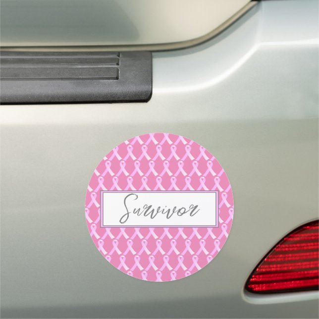 Pink Ribbon Breast Cancer Survivor Car Magnet (In Situ)