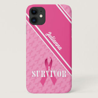 Pink Ribbon Breast Cancer Survivor iPhone 11 Case