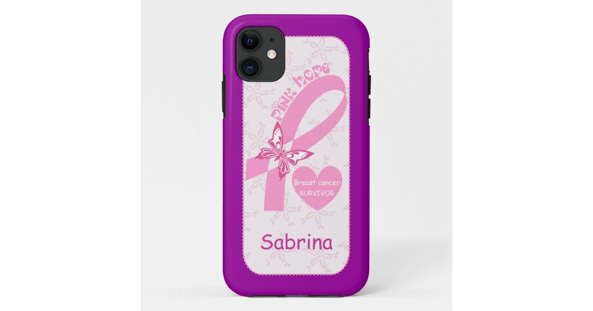 Pink Ribbon Breast cancer survivor custom Case-Mate iPhone Case