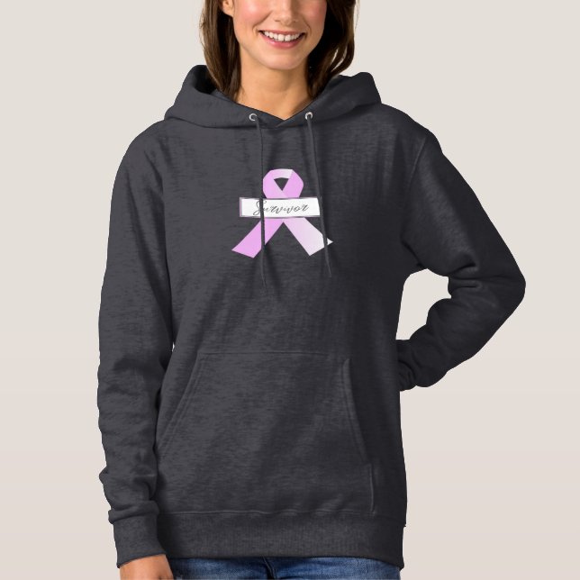 Pink Ribbon Breast Cancer Survivor Hoodie (Front)