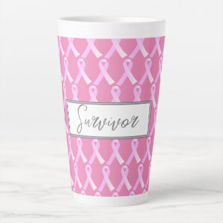Pink Ribbon Breast Cancer Survivor Latte Mug