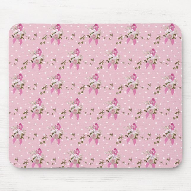 Pink Ribbon Breast Cancer Survivor Mouse Pad (Front)