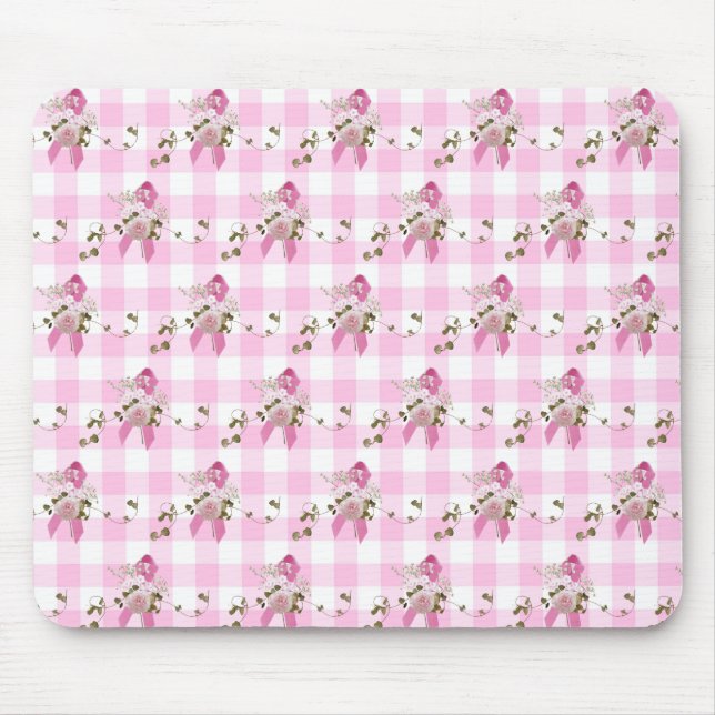 Pink Ribbon Breast Cancer Survivor Mouse Pad (Front)