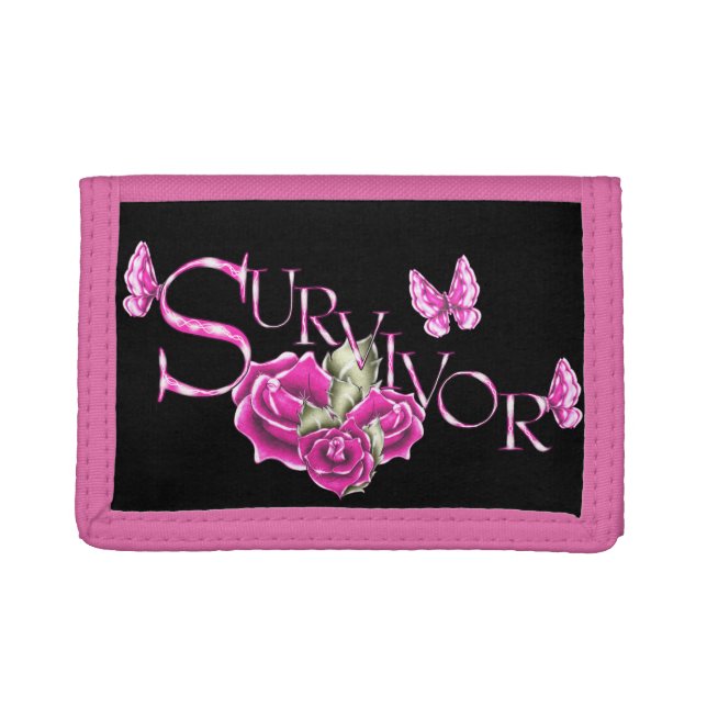 Pink Ribbon Breast Cancer SURVIVOR wallet (Front)