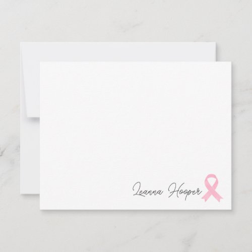 Pink Ribbon Breast Cancer Thank You Note Card