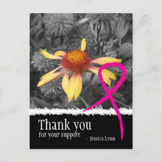 Pink Ribbon Breast Cancer Thank You Postcard