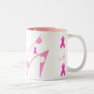 Pink Ribbon Breast Cancer Two-Tone Coffee Mug