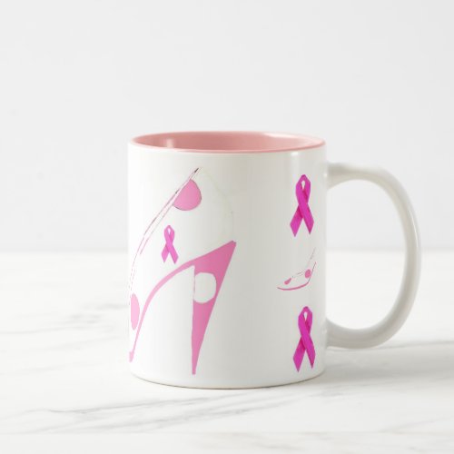 Pink Ribbon Breast Cancer Two_Tone Coffee Mug