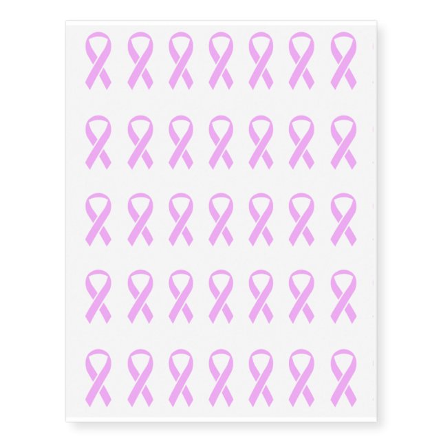 Pink Ribbon Breast Cancer Walk Temporary Tattoos (Front)