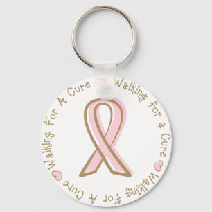 Pink Ribbon Breast Cancer Walking For A Cure Keychain