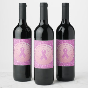 Pink Ribbon Breast Cancer Wine Label