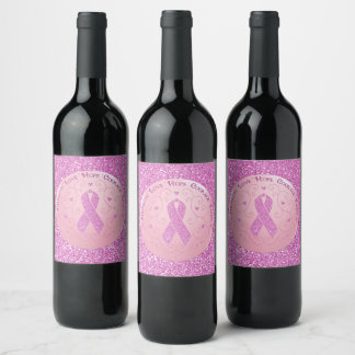 Pink Ribbon Breast Cancer Wine Label