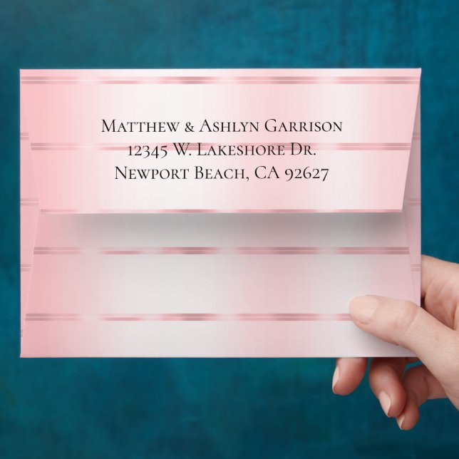 Pink Ribbon Bridal Shower or Wedding Envelope (Hand)