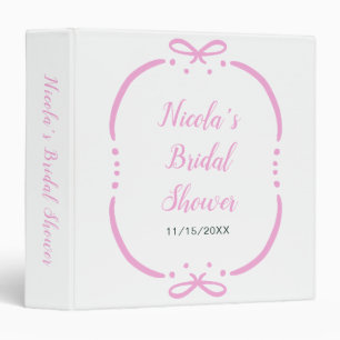 Pink Ribbon Bridal Shower Photo Album 3 Ring Binder