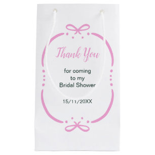 Pink Ribbon Bridal Shower Small Gift Bag