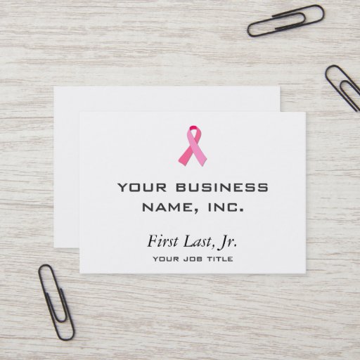 Customizable Pink Ribbon Business Card Template