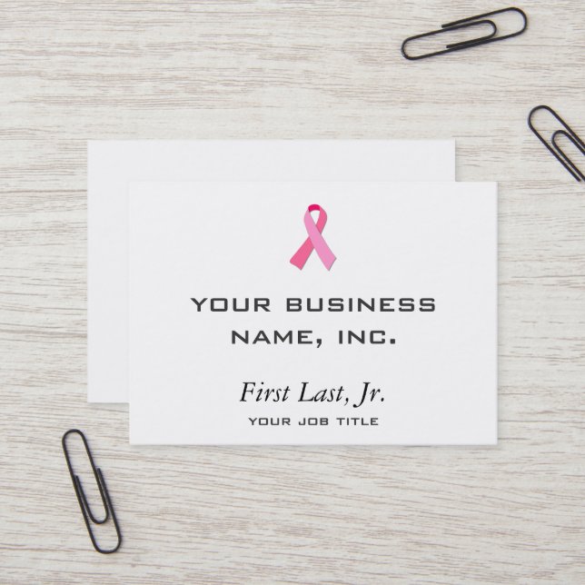 Pink Ribbon Business Card (Front/Back In Situ)