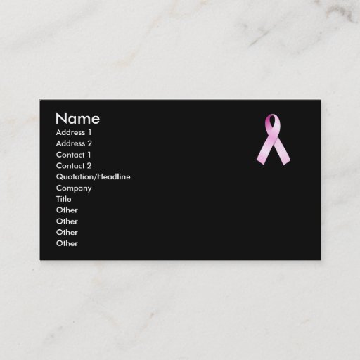 Customizable Pink Ribbon Business Card