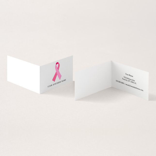 Pink Ribbon Business Card (Inside and Outside)