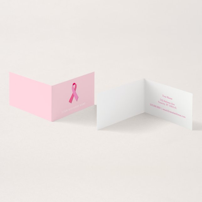 Pink Ribbon Business Card (Inside and Outside)