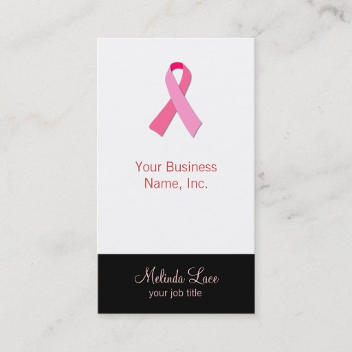 Customizable Pink Ribbon Business Card