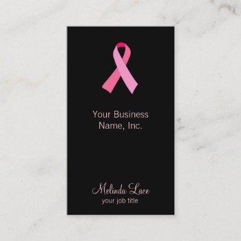 Pink Ribbon Business Card by TerryBain at Zazzle