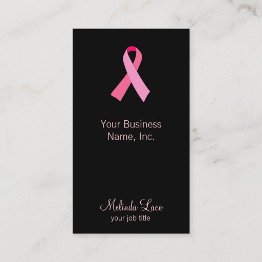 Customizable Pink Ribbon Business Cards