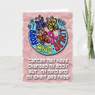 Pink Ribbon: Butterflies Body Mind Spirit Card