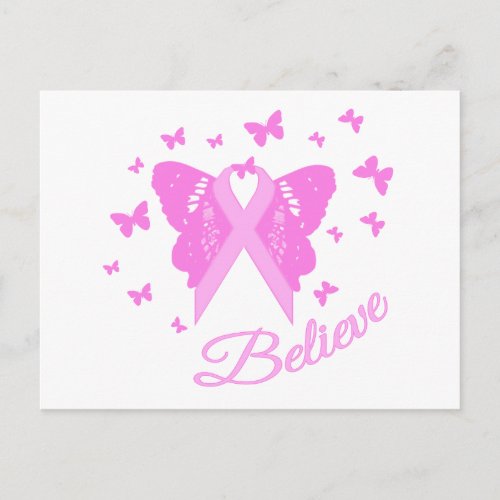 Pink Ribbon Butterfly Awareness Postcard