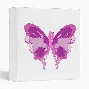 Pink Ribbon Butterfly Binder by manewind at Zazzle