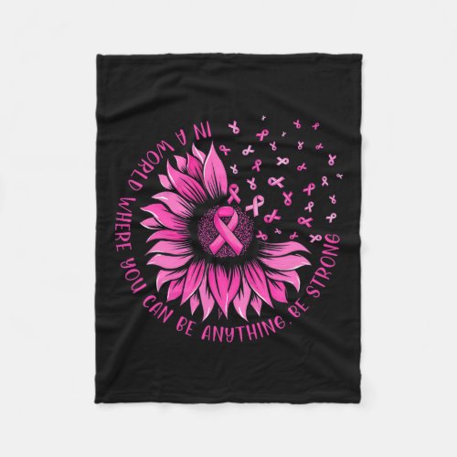 Pink Ribbon Butterfly Breast Cancer Awareness Girl Fleece Blanket