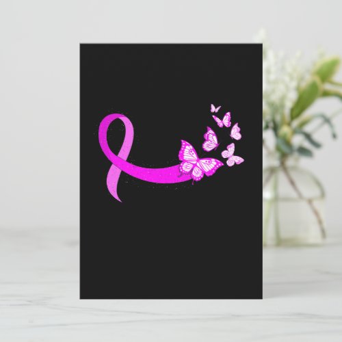 Pink Ribbon Butterfly Breast Cancer Awareness Invitation