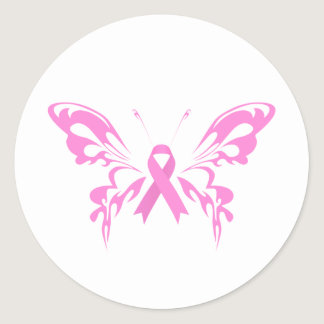 Pink Ribbon Butterfly Breast Cancer | Sticker
