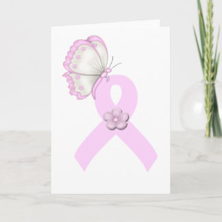 Pink Ribbon Butterfly Card
