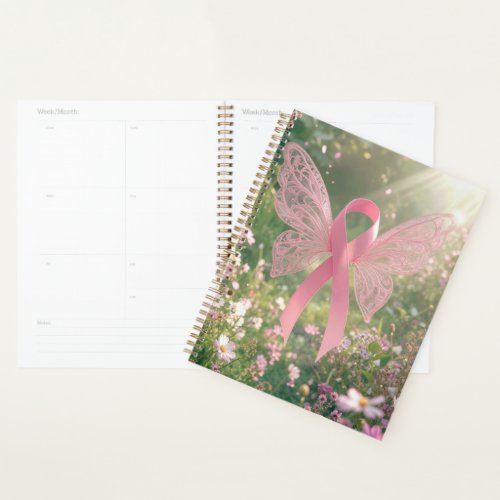 Pink Ribbon Butterfly in a Garden Planner