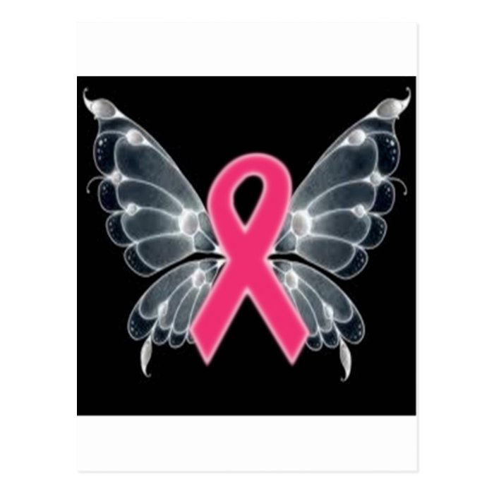 Pink Ribbon BUTTERFLY Postcards