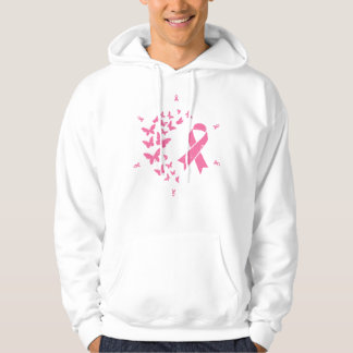 Pink Ribbon Butterfly Warrior Cute Breast Cancer Hoodie