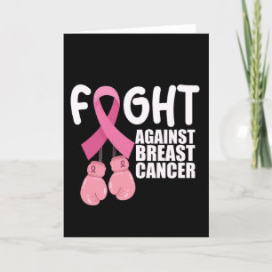 Pink Ribbon Cancer Awareness Breast Cancer Fight  Letterpress Thank You Card