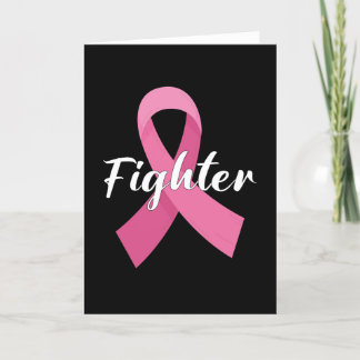 Pink Ribbon Cancer Awareness Breast Cancer Fighter Thank You Card