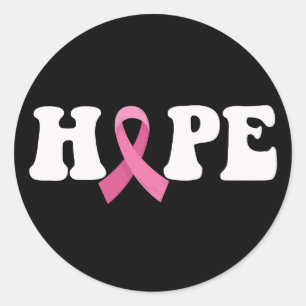 Pink Ribbon Cancer Awareness Breast Cancer Hope Classic Round Sticker