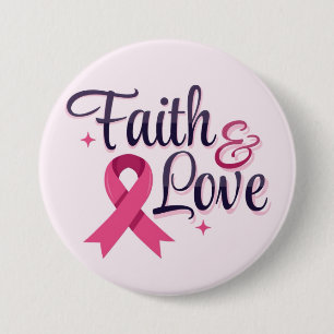 Pink Ribbon Cancer Awareness Button